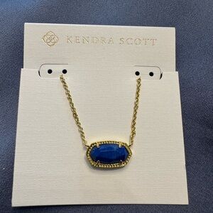 Kendra Scott Elisa Cobalt Howlite Blueand Gold Necklace